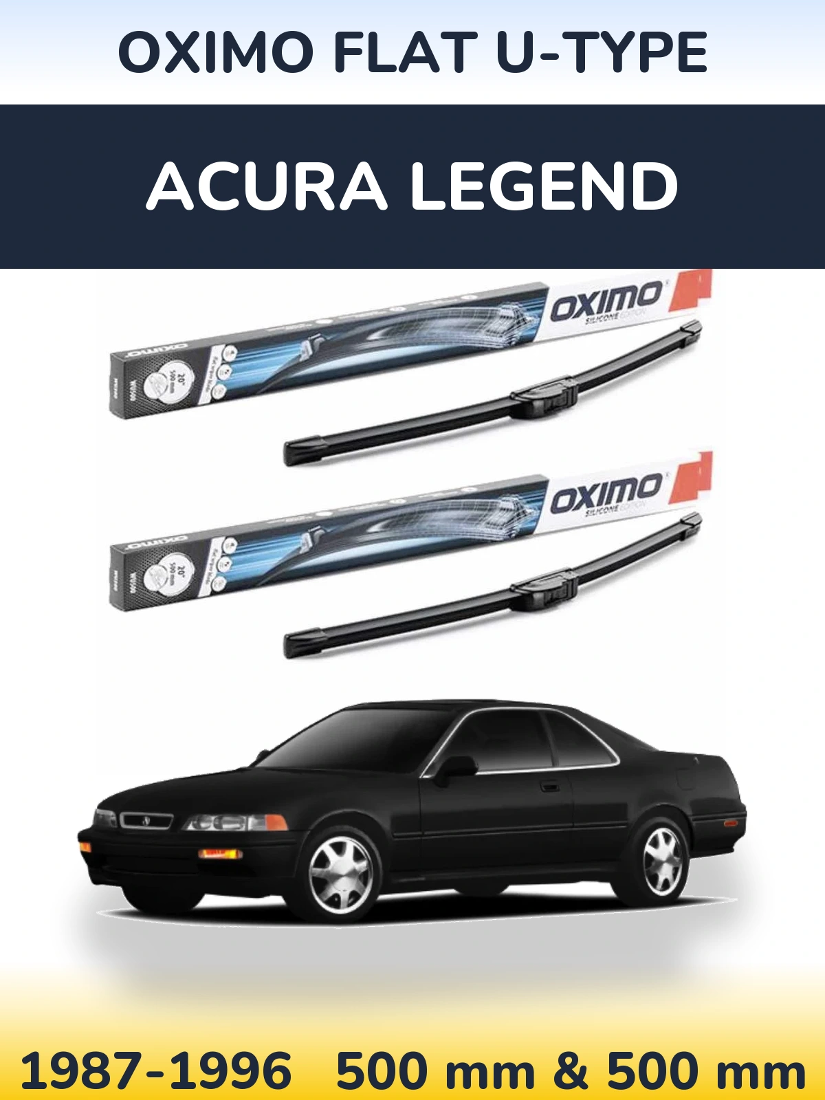 Komplet przednich wycieraczek Oximo Flat U-type 500 & 500 mm do Acura Legend 1987-1996