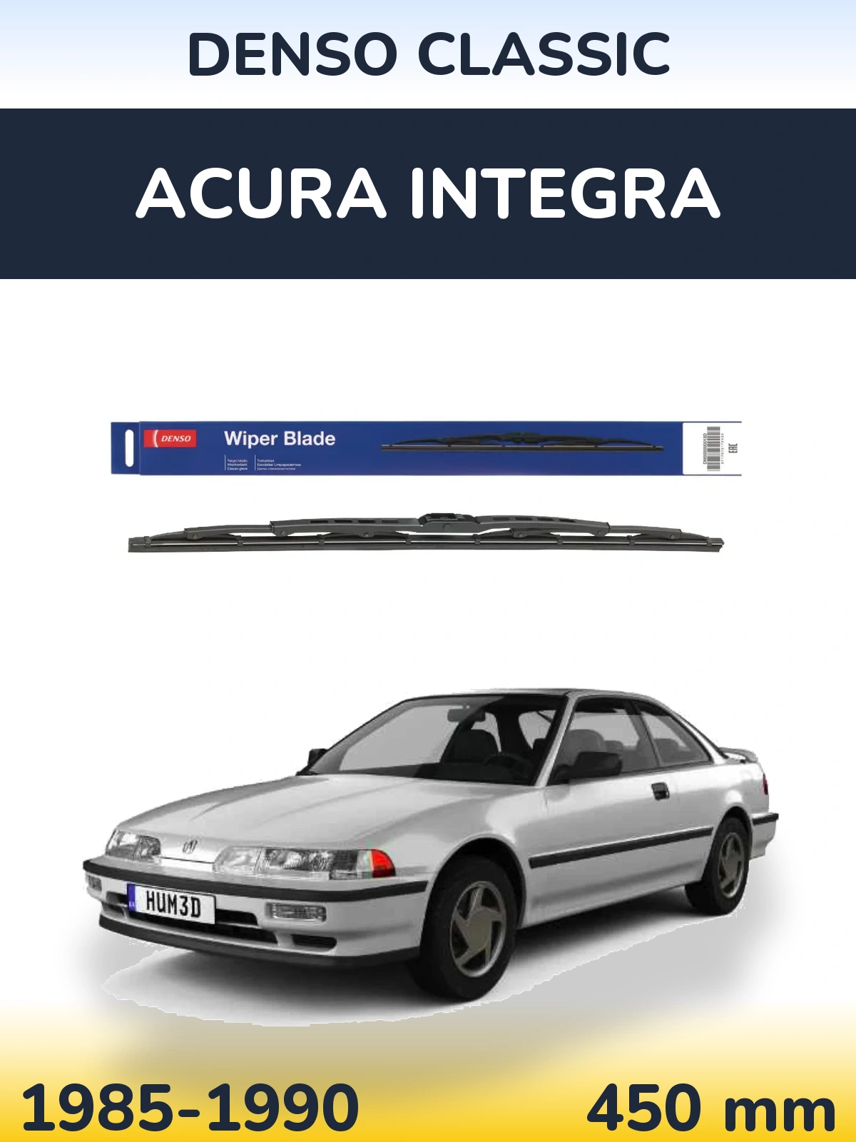 Rear wiper blade Denso Classic 450 mm for Acura Integra 1985-1990