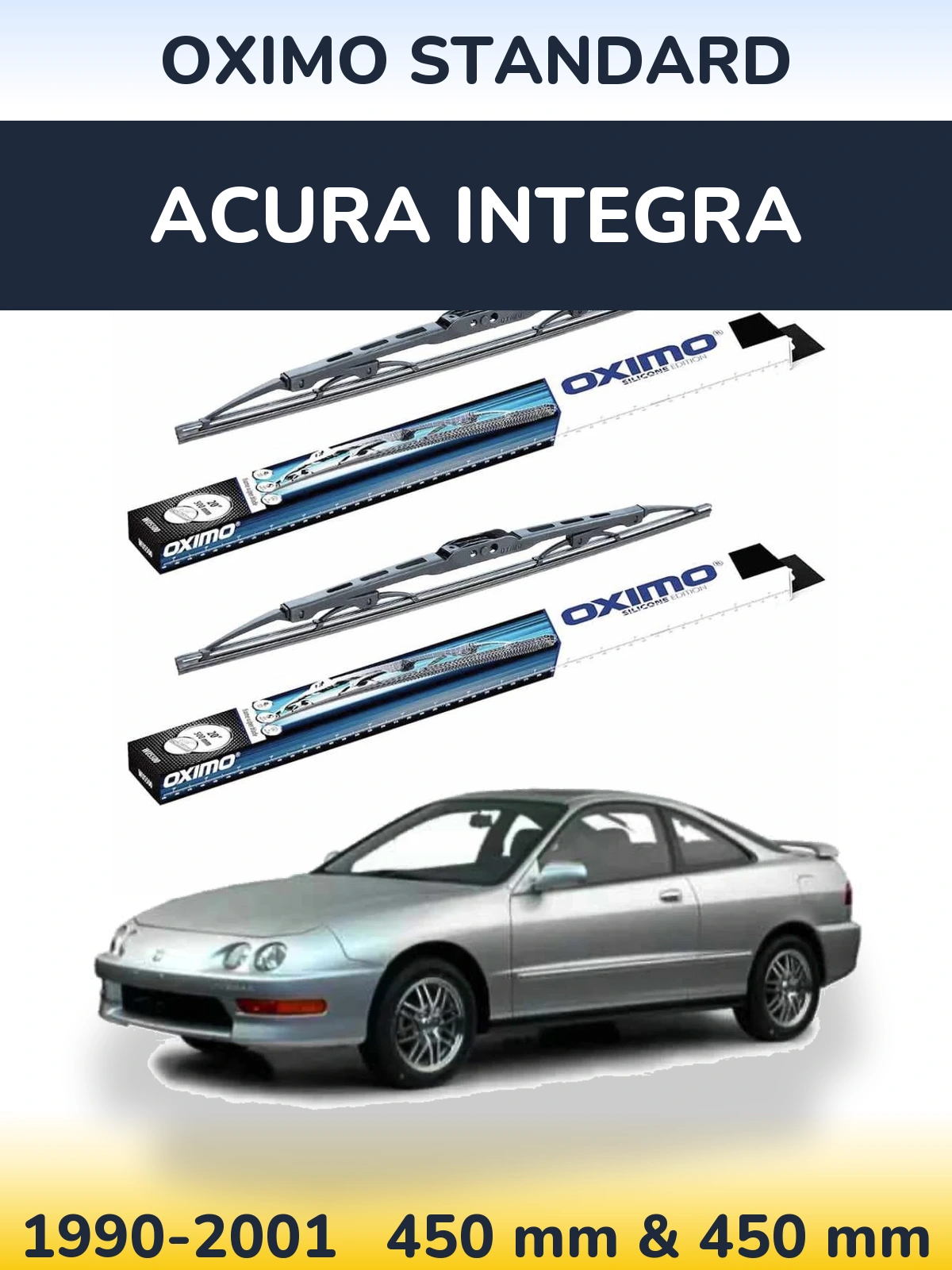Komplet przednich wycieraczek Oximo Standard 450 & 450 mm do Acura Integra 1990-2001