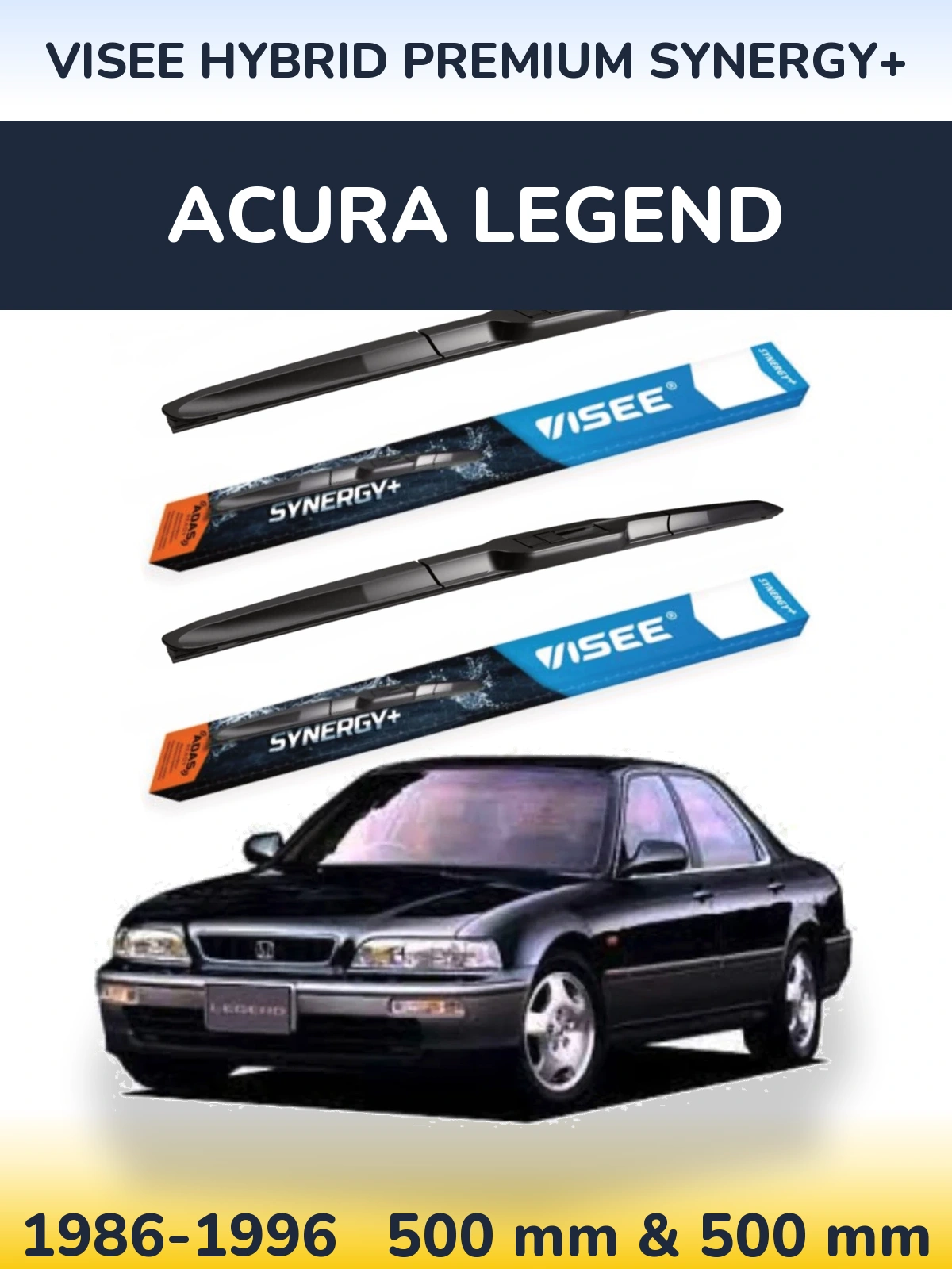 Комплект передніх щіток VISEE HYBRID PREMIUM SYNERGY+ 500 & 500 мм для Acura Legend 1986-1996