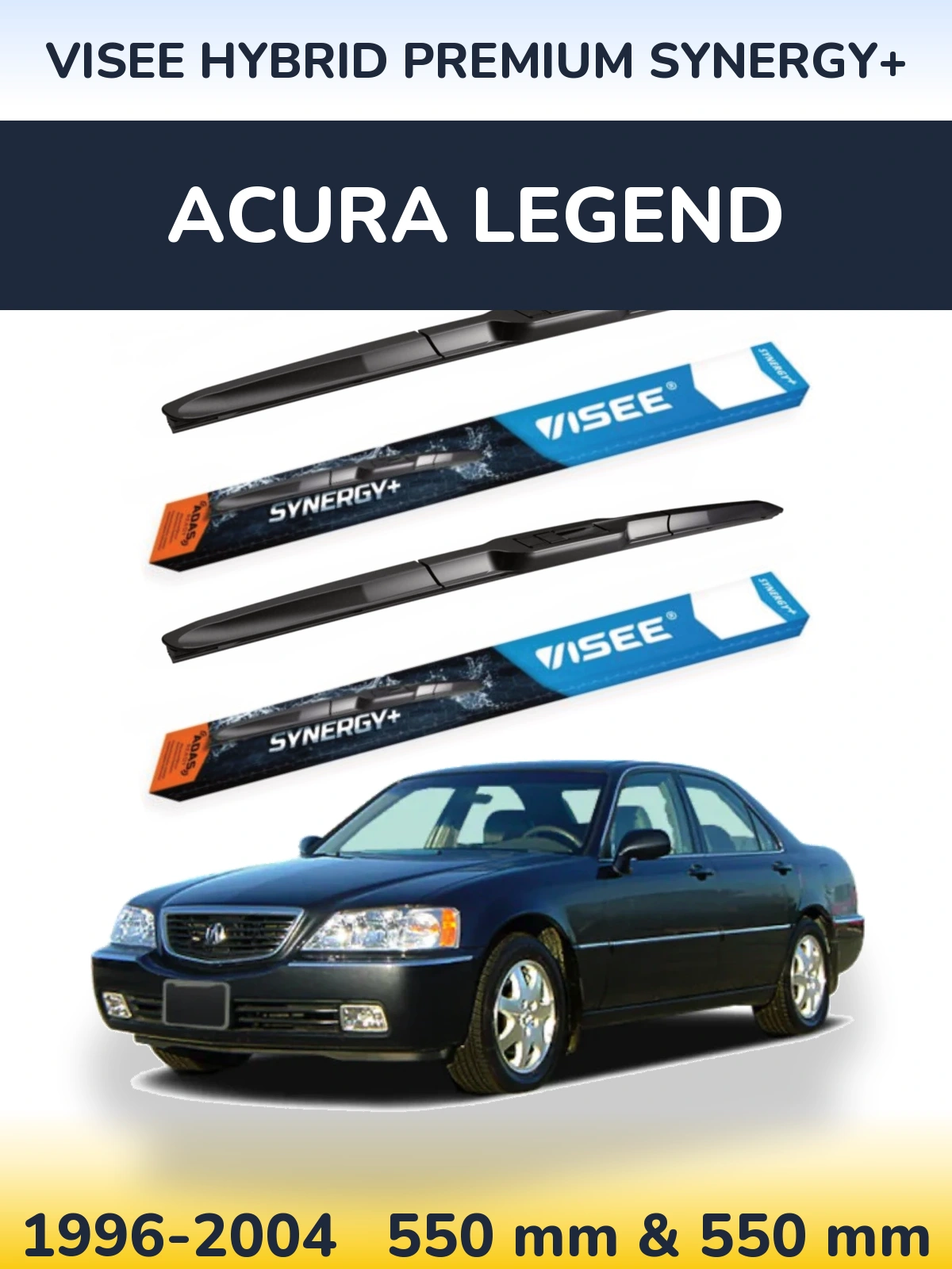 Komplet przednich wycieraczek VISEE HYBRID PREMIUM SYNERGY+ 550 & 550 mm do Acura Legend 1996-2004