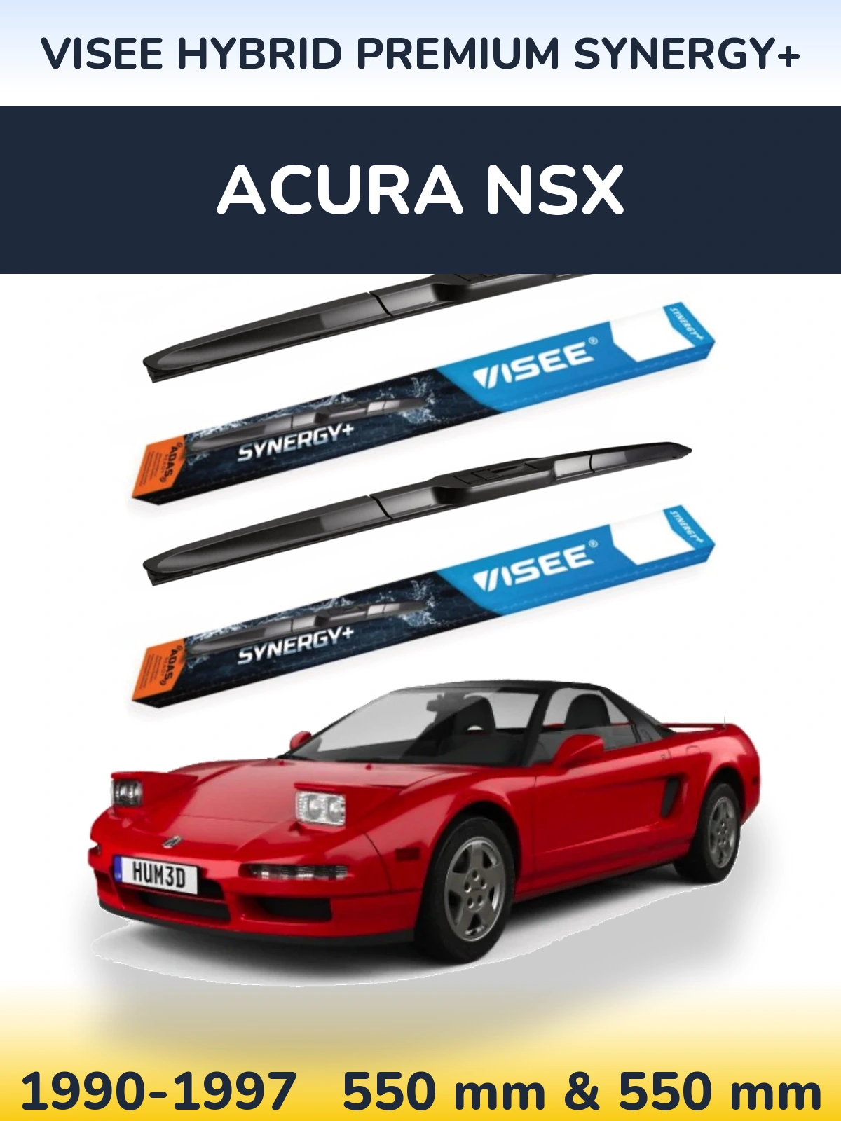 Комплект передних дворников VISEE HYBRID PREMIUM SYNERGY+ 550 & 550 мм для Acura NSX 1990-1997