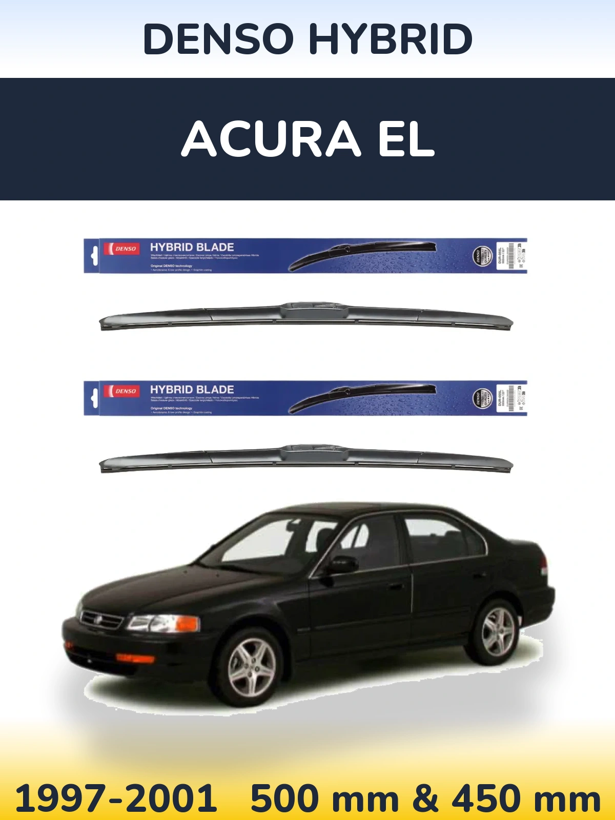 Комплект передних дворников Denso Hybrid 500 & 450 мм для Acura EL 1997-2001