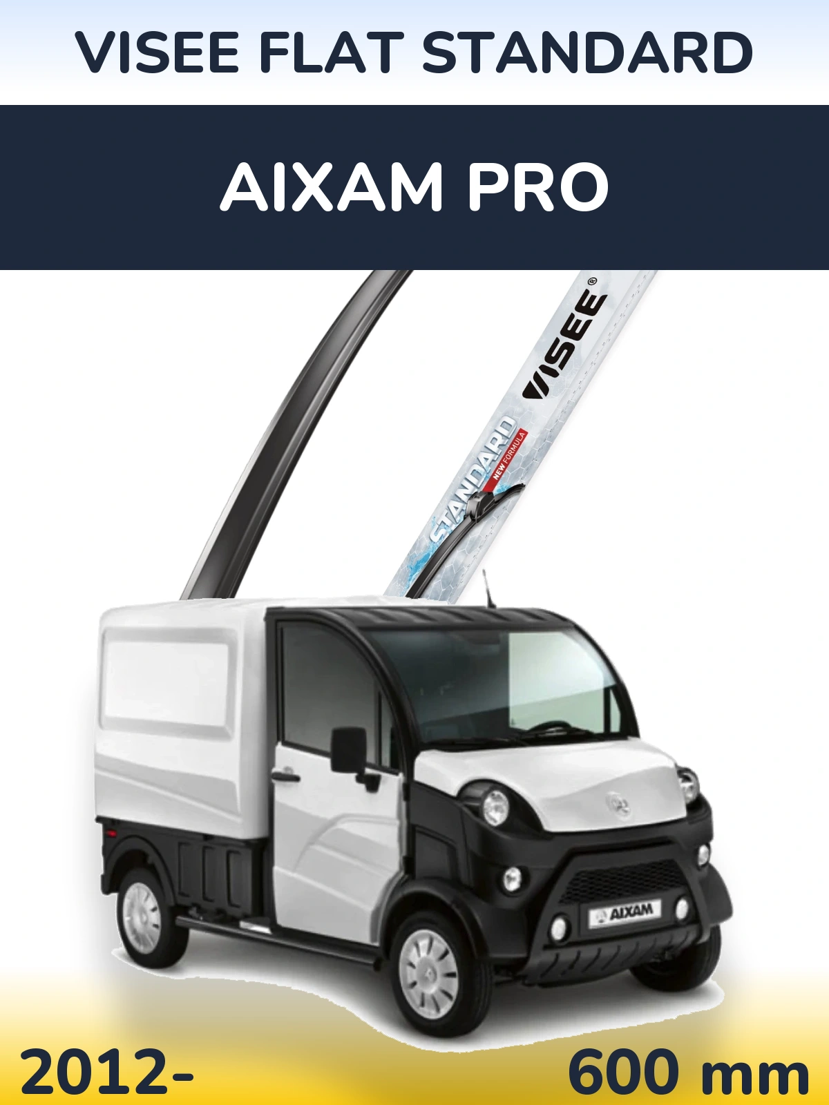 Передня щітка VISEE FLAT STANDARD 600 мм для Aixam PRO 2012-2026