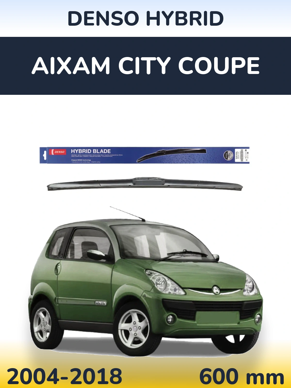 Передний дворник Denso Hybrid 600 мм для Aixam City Coupe 2004-2018