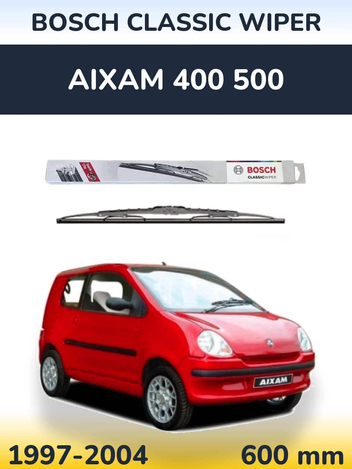 Przednia wycieraczka BOSCH Classic Wiper 600 mm do Aixam 400 500 1997-2004