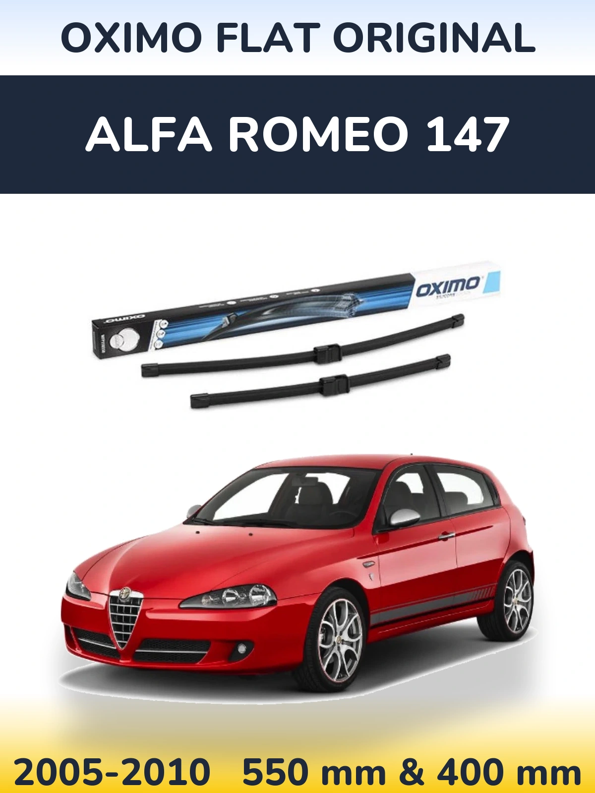 Komplet przednich wycieraczek Oximo Flat Original 550 & 400 mm do Alfa Romeo 147 2005-2010