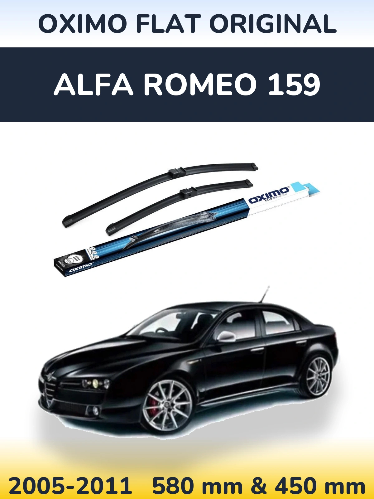 Komplet przednich wycieraczek Oximo Flat Original 580 & 450 mm do Alfa Romeo 159 2005-2011