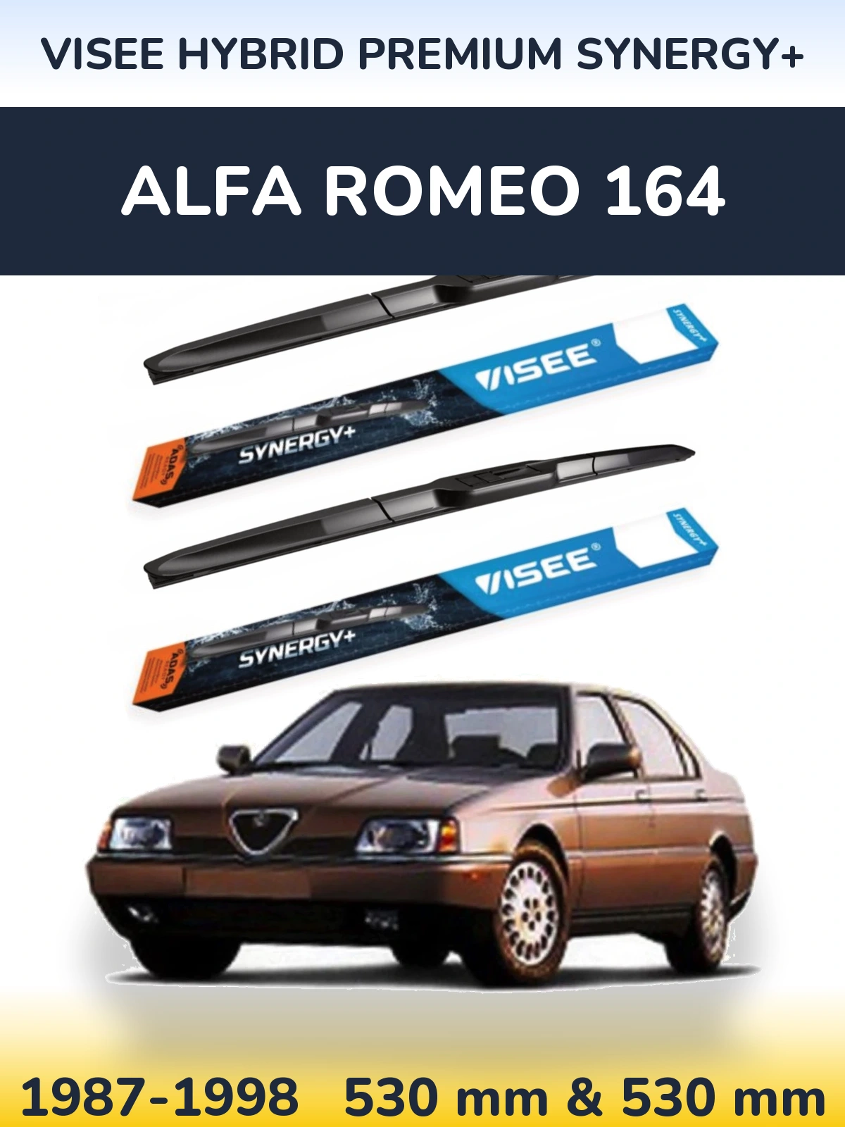 Komplet przednich wycieraczek VISEE HYBRID PREMIUM SYNERGY+ 530 & 530 mm do Alfa Romeo 164 1987-1998