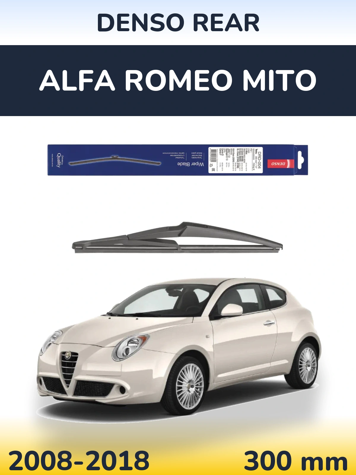 Rear wiper blade Denso Rear 300 mm for Alfa Romeo MiTo 2008-2018