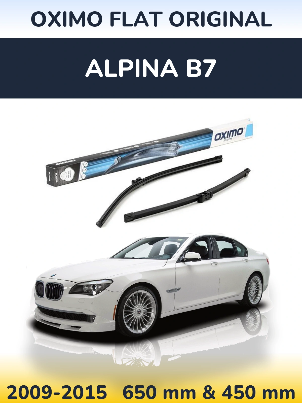 Komplet przednich wycieraczek Oximo Flat Original 650 & 450 mm do Alpina B7 2009-2015