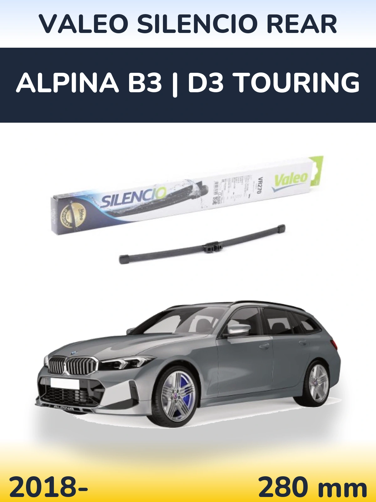 Tylna wycieraczka Valeo Silencio Rear 280 mm do Alpina B3 | D3 Touring 2018-2026