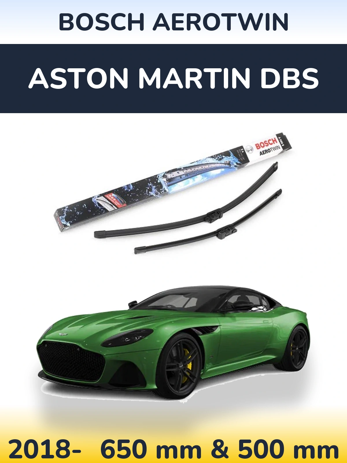 Komplet przednich wycieraczek BOSCH AeroTwin 650 & 500 mm do Aston Martin DBS Superleggera 2018-2026