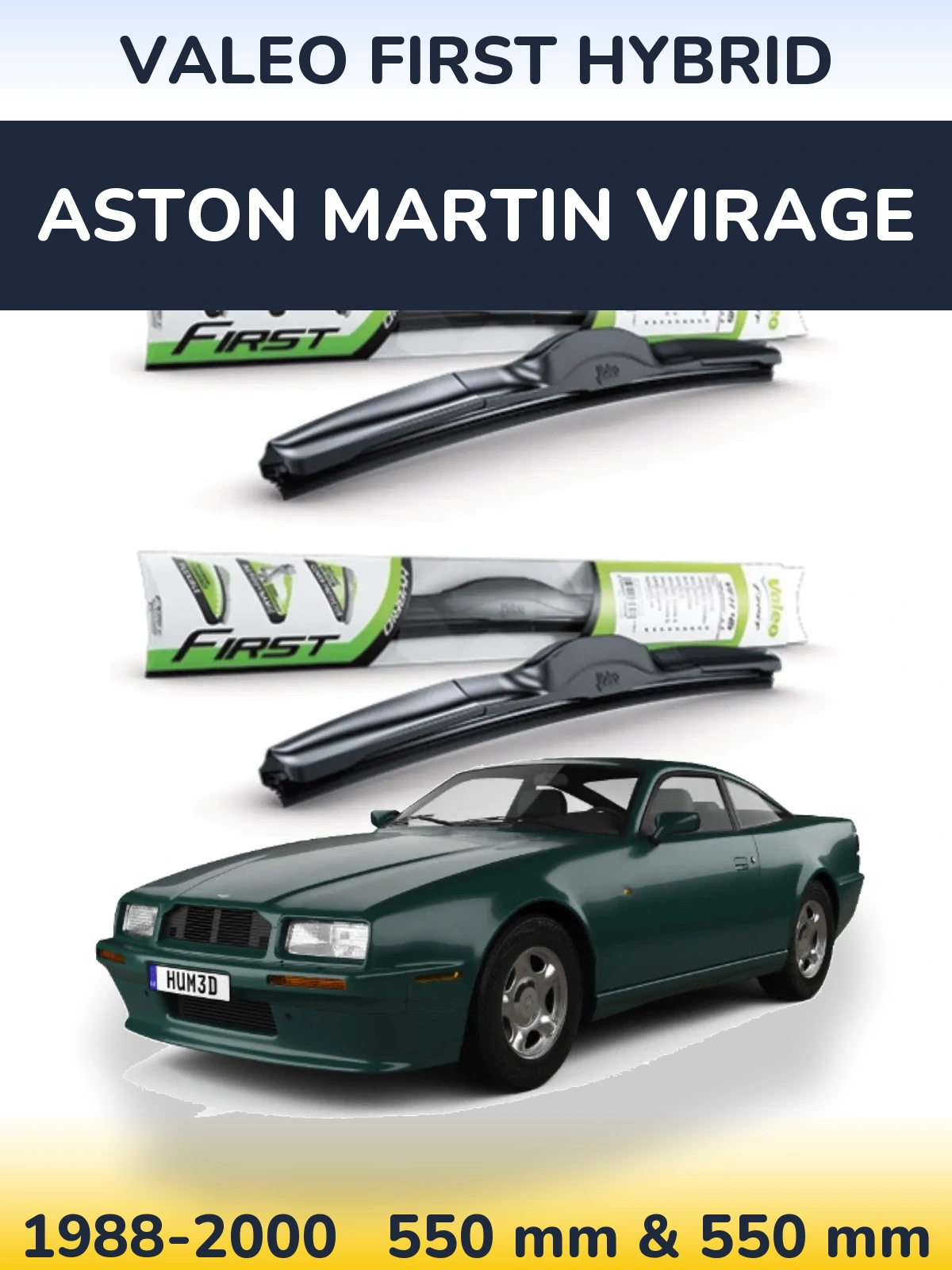 Комплект передніх щіток Valeo First Hybrid 550 & 550 мм для Aston Martin Virage 1988-2000