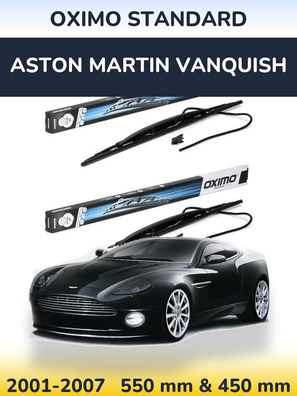 Комплект передних дворников Oximo Standard 550 & 450 мм для Aston Martin Vanquish 2001-2007
