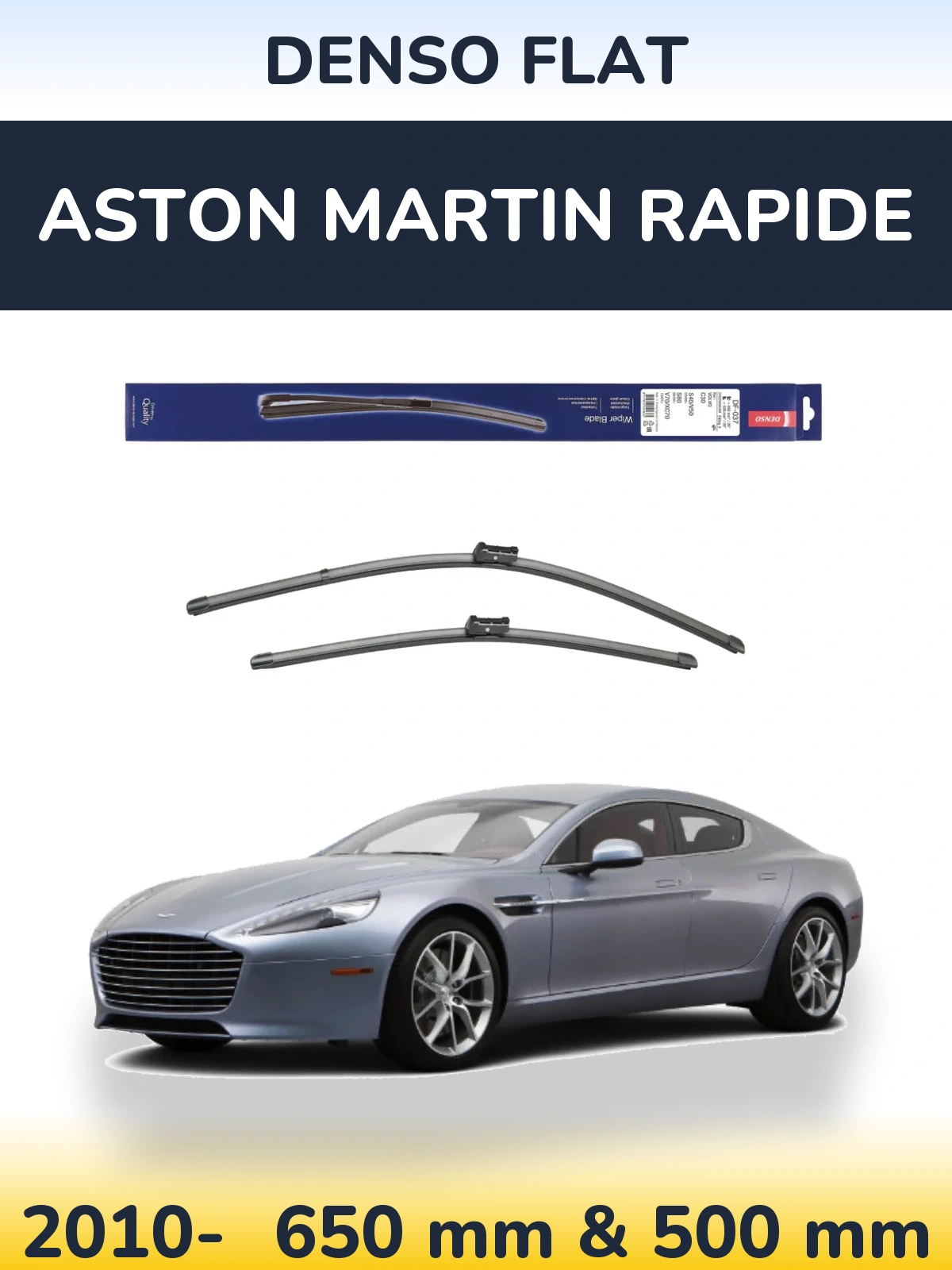 Komplet przednich wycieraczek Denso Flat 650 & 500 mm do Aston Martin Rapide 2010-2026