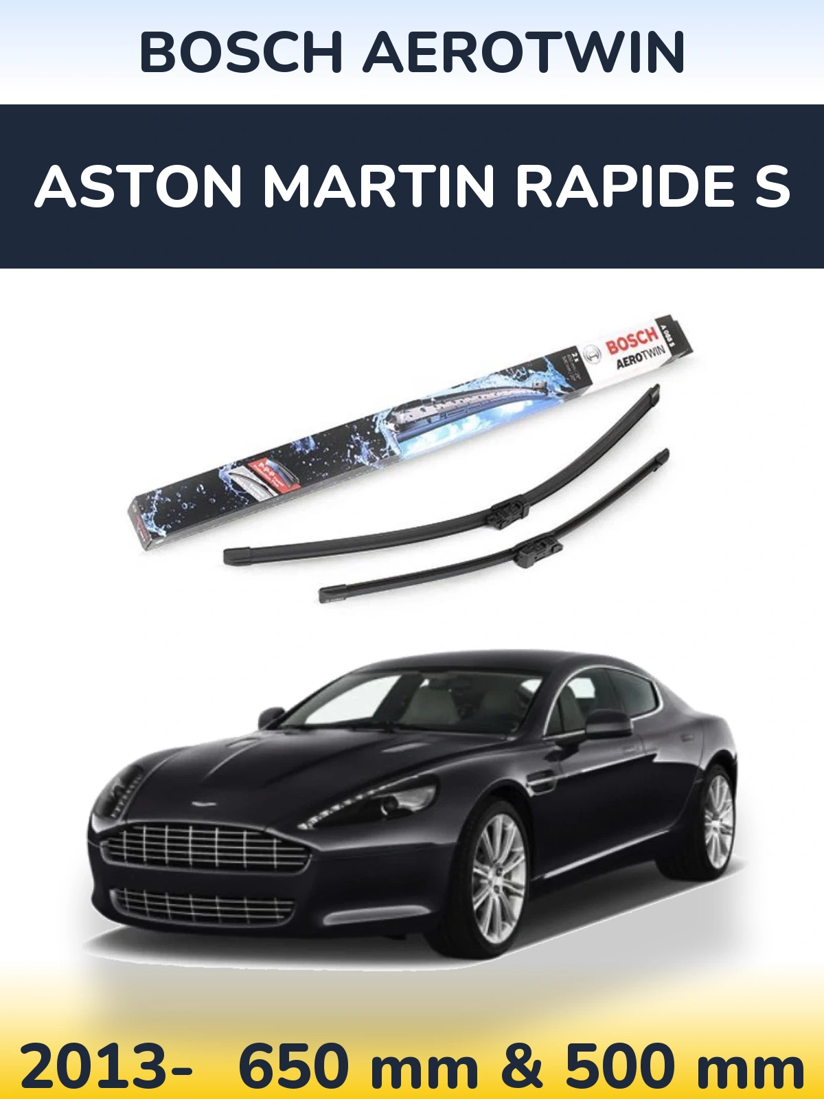 Комплект передніх щіток BOSCH AeroTwin 650 & 500 мм для Aston Martin Rapide S 2013-2026