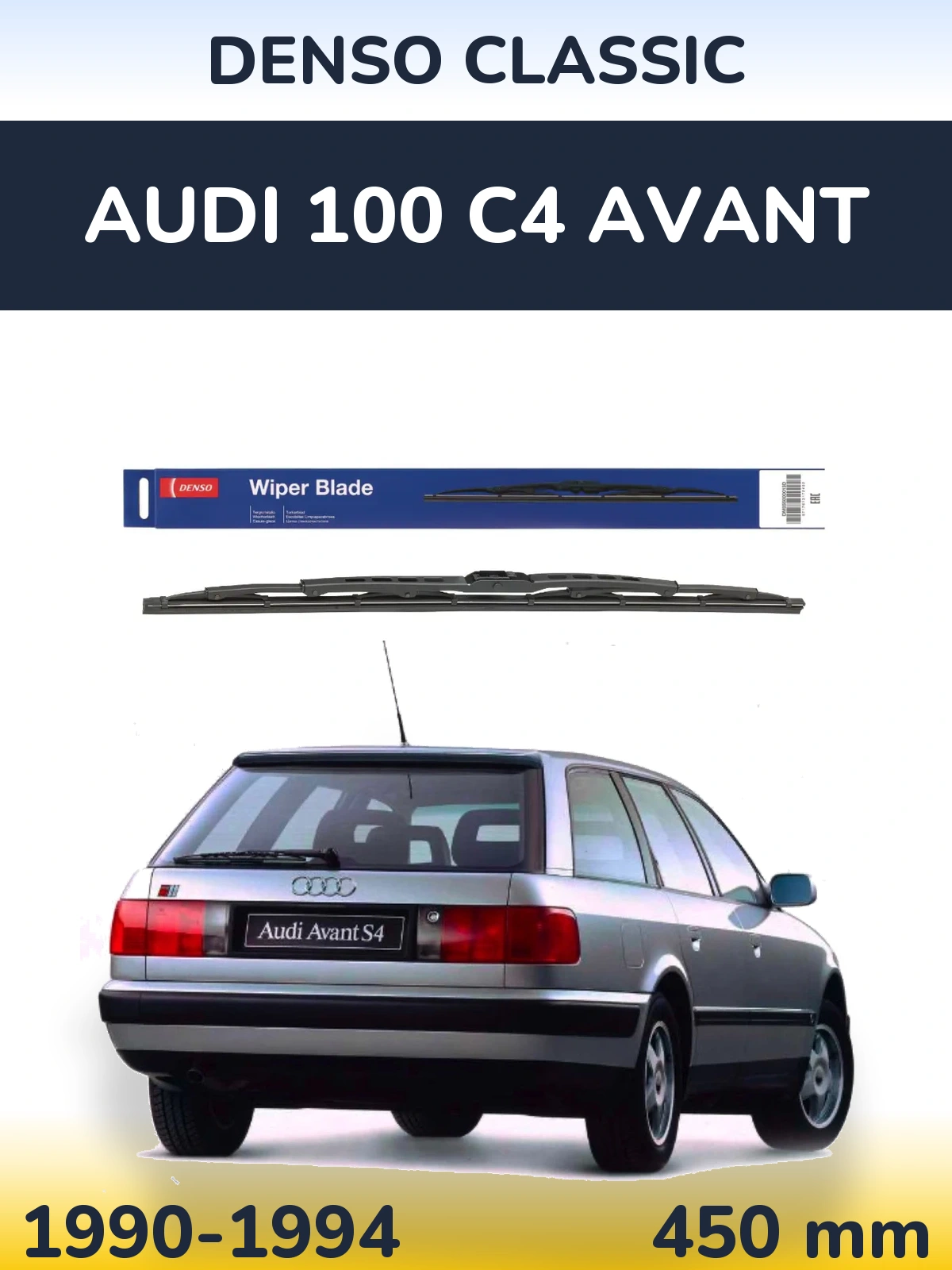 Rear wiper blade Denso Classic 450 mm for Audi 100 C4 Avant 1990-1994