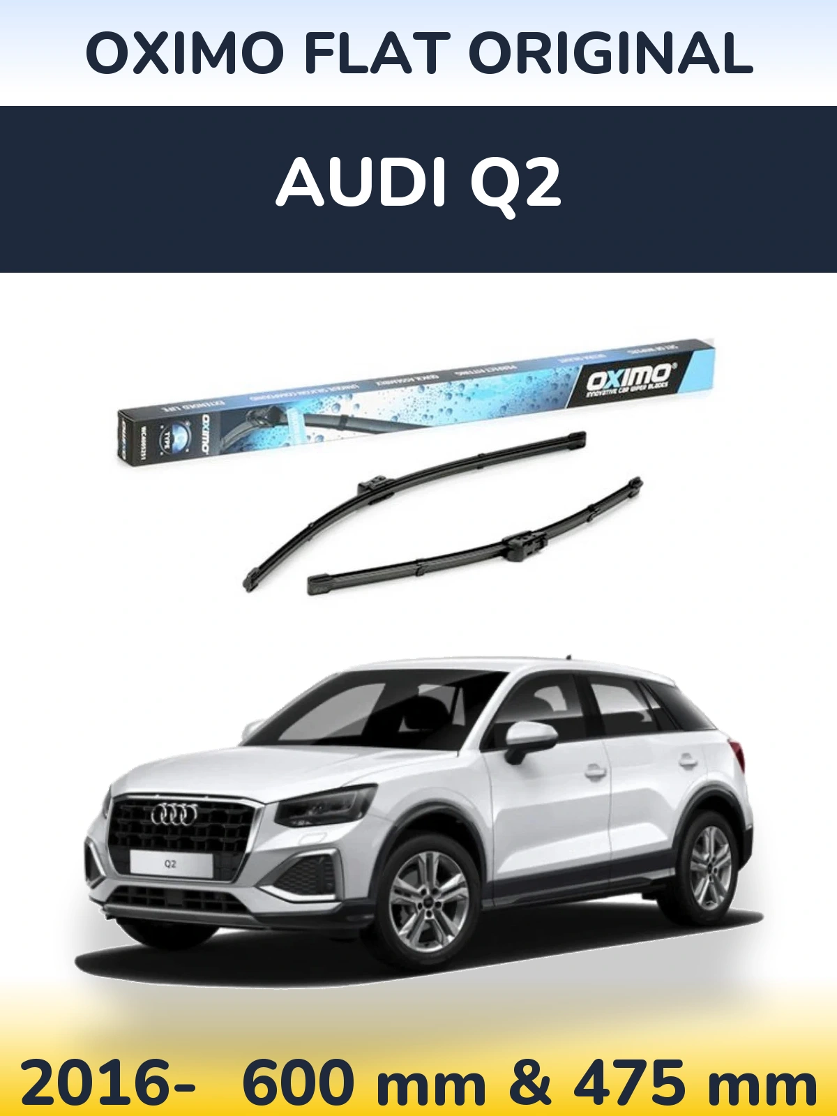 Komplet przednich wycieraczek Oximo Flat Original 600 & 475 mm do Audi Q2 2016-2026