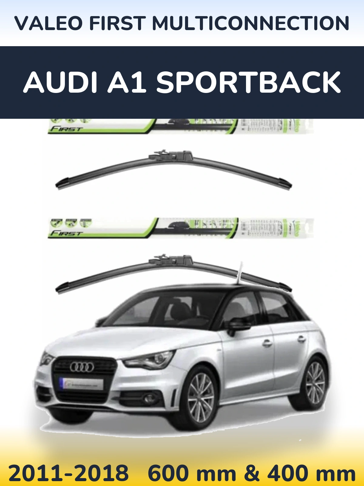 Комплект передних дворников Valeo First MultiConnection 600 & 400 мм для Audi A1 Sportback 2011-2018