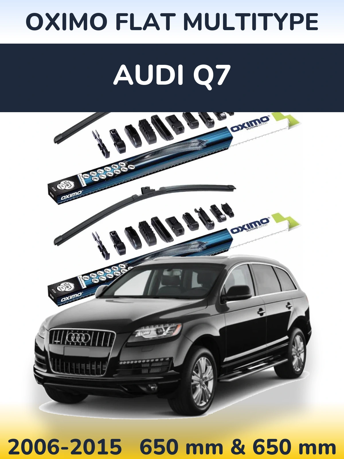 Komplet przednich wycieraczek Oximo Flat MultiType 650 & 650 mm do Audi Q7 2006-2015