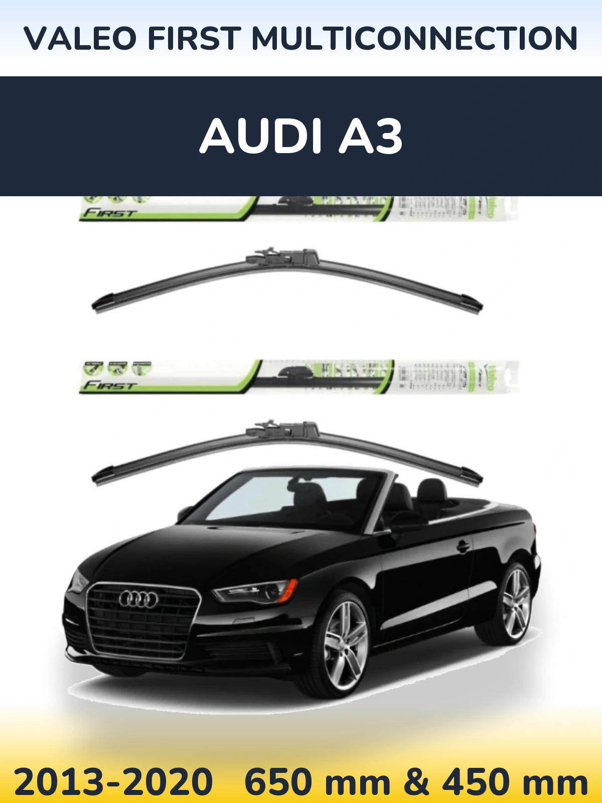 Комплект передних дворников Valeo First MultiConnection 650 & 450 мм для Audi A3 2013-2020