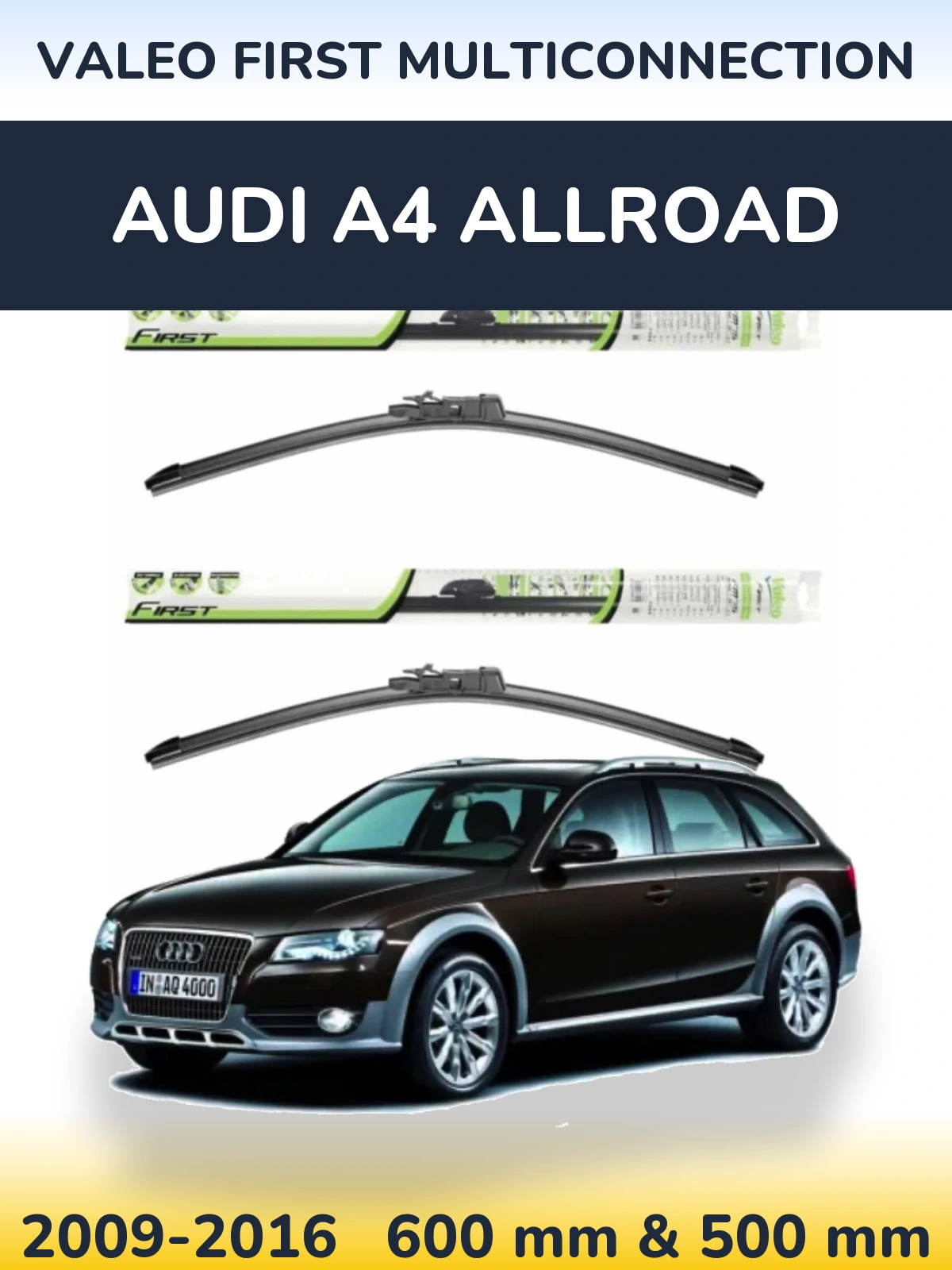 Komplet przednich wycieraczek Valeo First MultiConnection 600 & 500 mm do Audi A4 Allroad 2009-2016