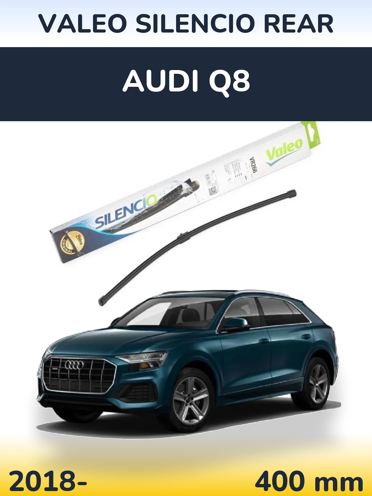 Rear wiper blade Valeo Silencio Rear 400 mm for Audi Q8 2018-2026