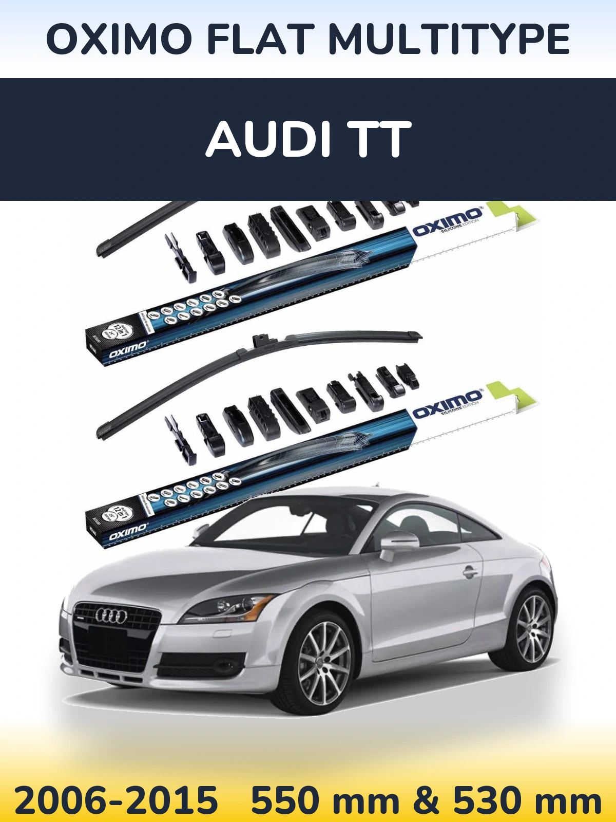 Комплект передних дворников Oximo Flat MultiТипe 550 & 530 мм для Audi TT 2006-2015