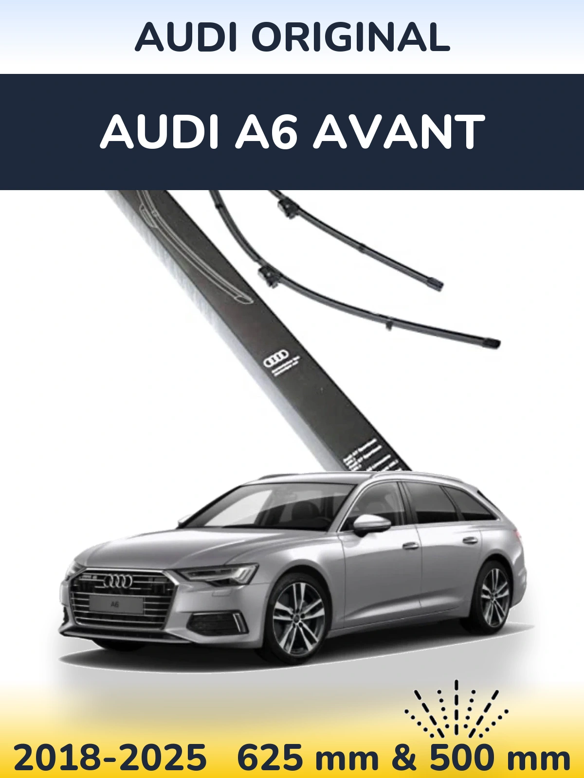 Komplet przednich wycieraczek Audi OEM Audi Original 625 & 500 mm do Audi A6 Avant 2018-2025