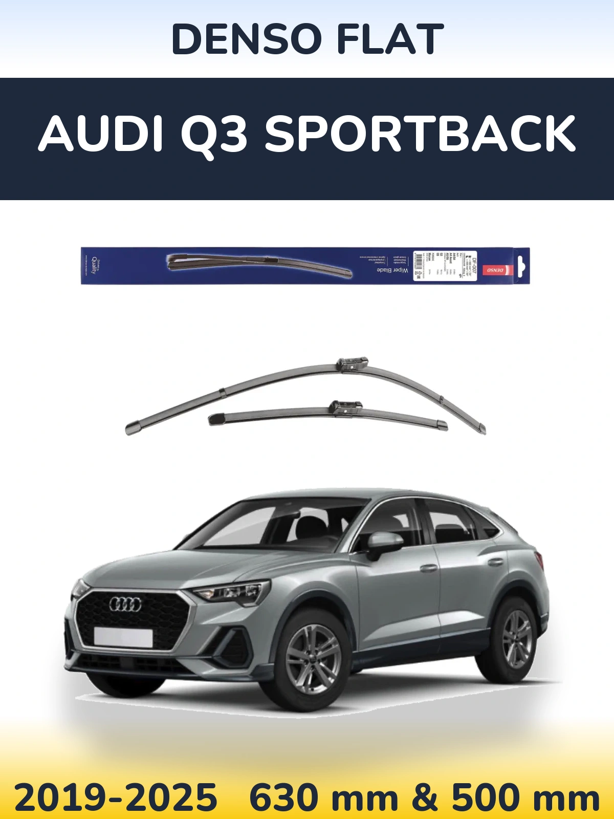 Комплект передних дворников Denso Flat 600 & 500 мм для Audi Q3 Sportback 2019-2025