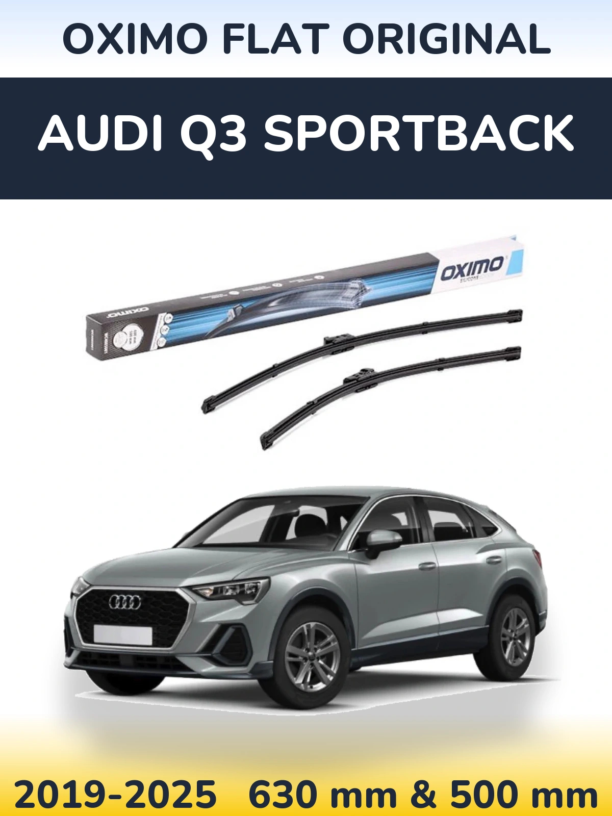 Komplet przednich wycieraczek Oximo Flat Original 600 & 500 mm do Audi Q3 Sportback 2019-2025