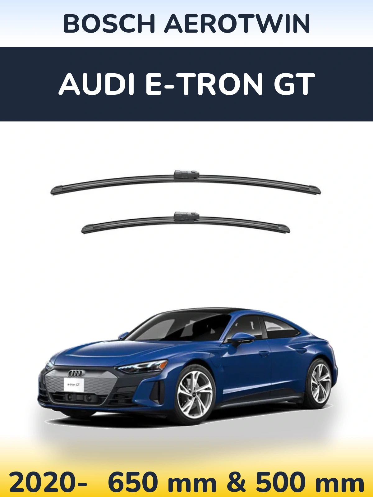 Комплект передних дворников BOSCH AeroTwin 650 & 500 мм для Audi e-tron GT 2020-2026