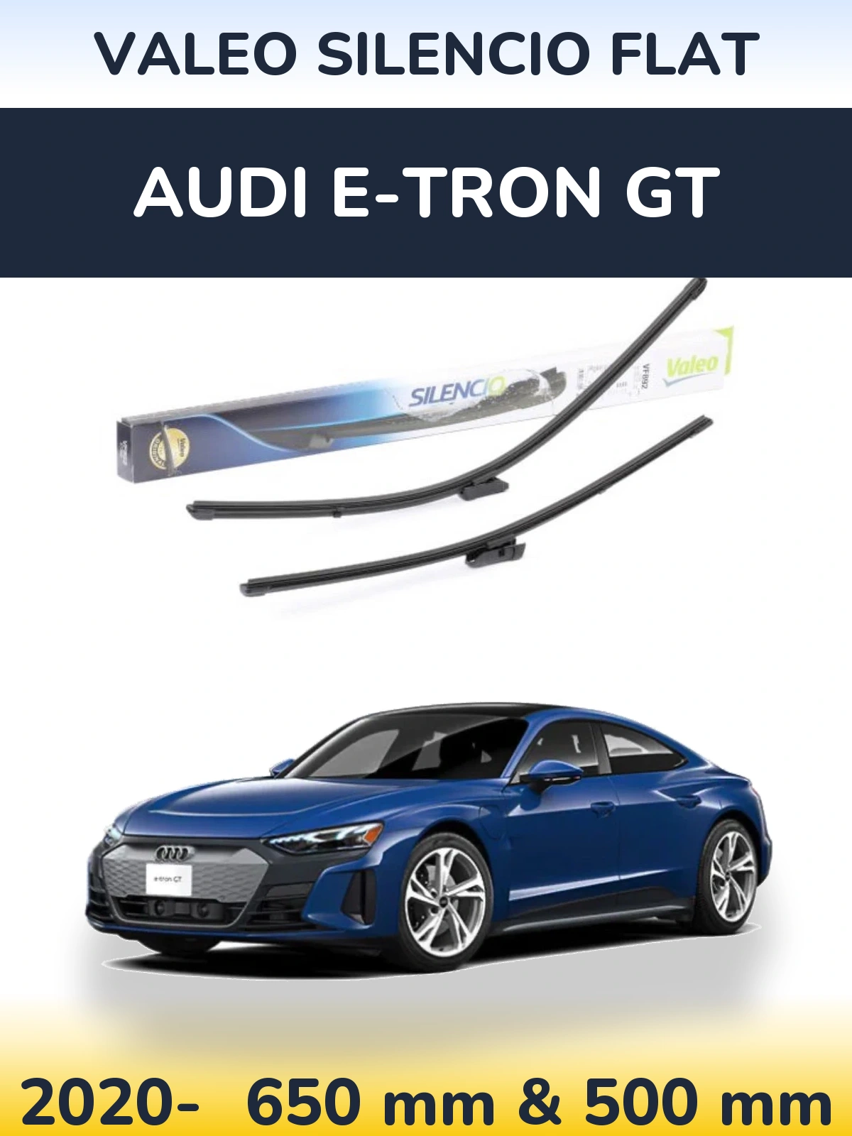 Комплект передних дворников Valeo Silencio Flat 630 & 500 мм для Audi e-tron GT 2020-2026