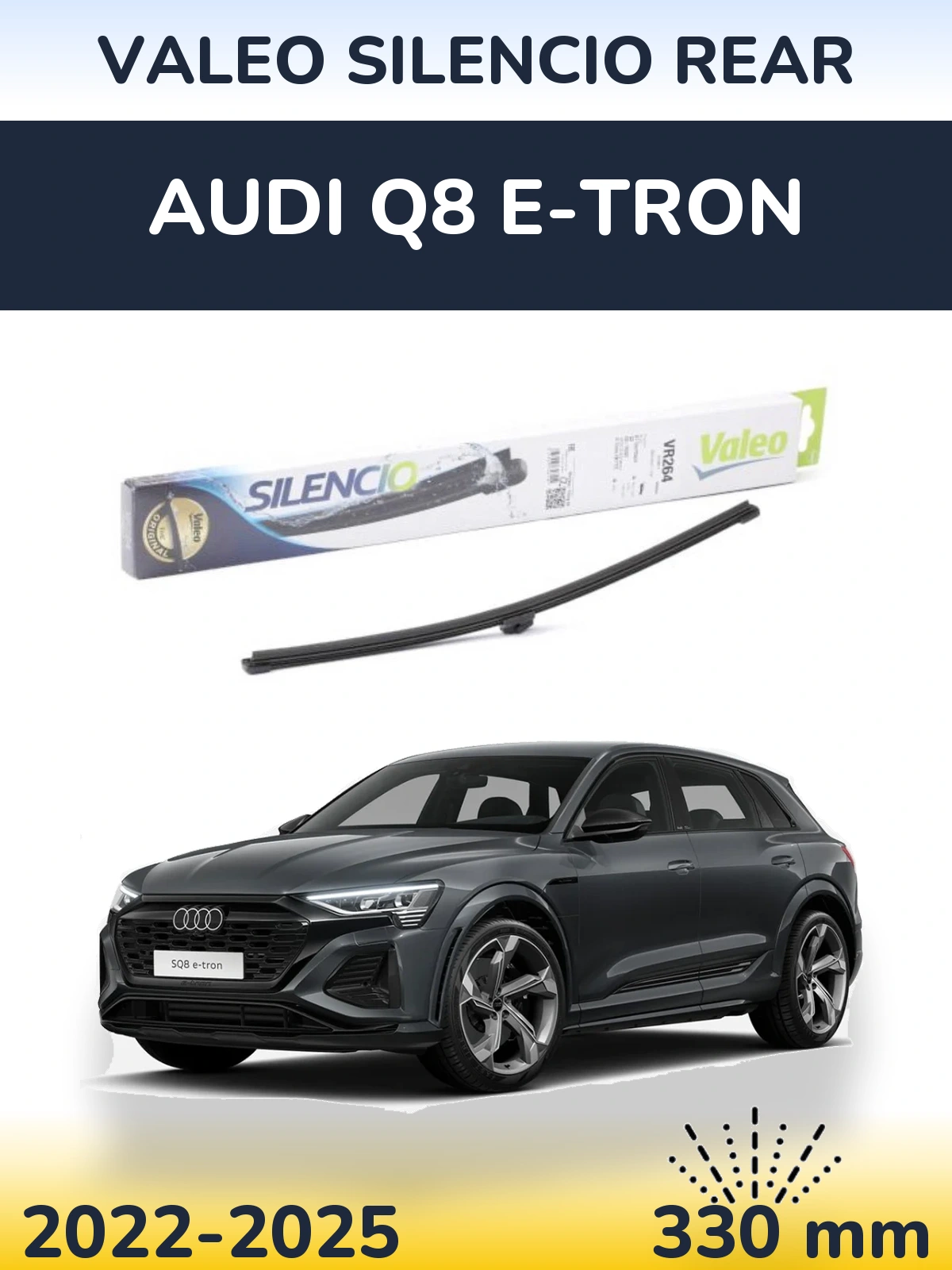 Rear wiper blade Valeo Silencio Rear 320 mm for Audi Q8 e-tron 2022-2025