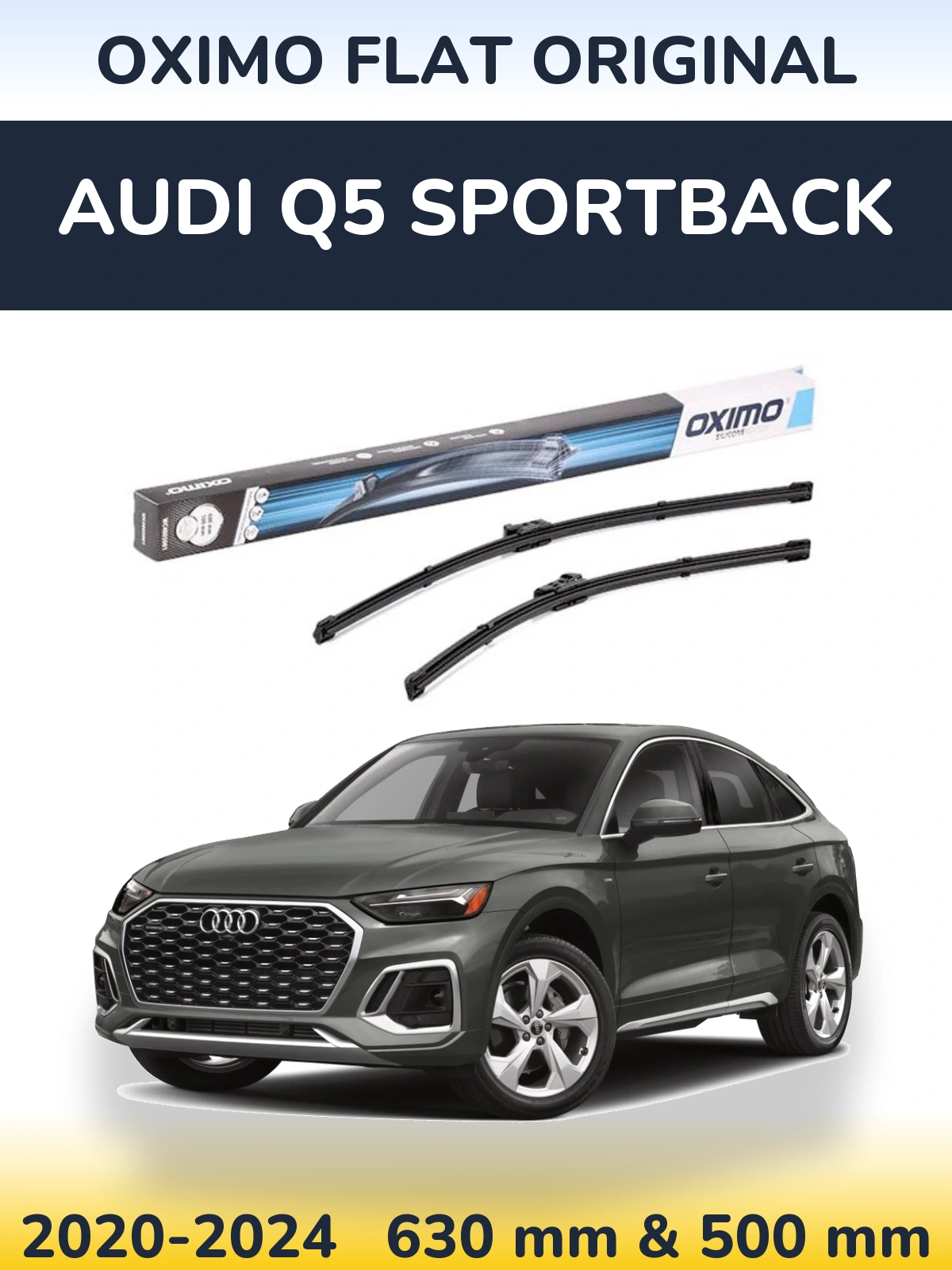 Komplet przednich wycieraczek Oximo Flat Original 600 & 500 mm do Audi Q5 Sportback 2020-2024