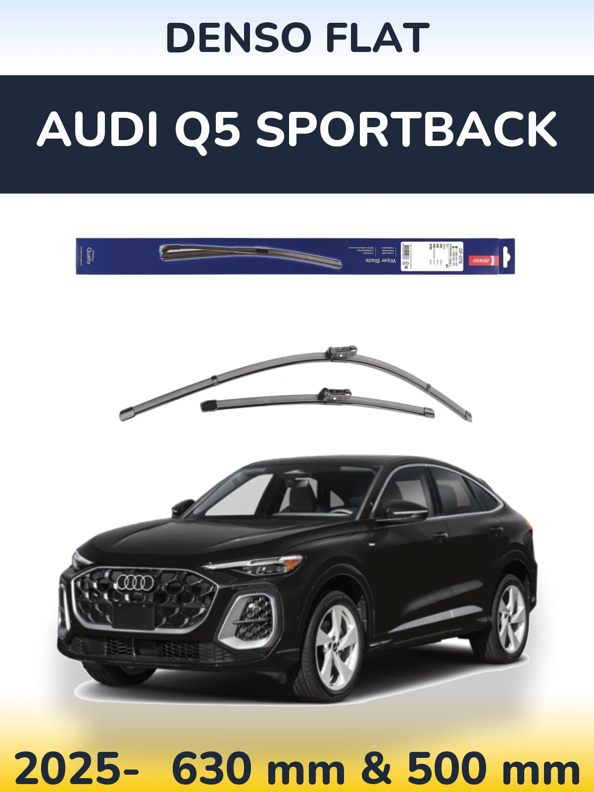 Комплект передних дворников Denso Flat 630 & 500 мм для Audi Q5 Sportback 2025-2026