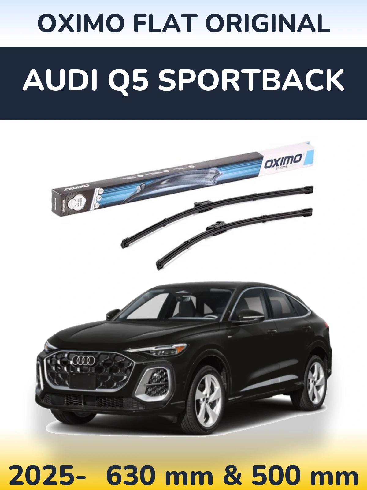 Komplet przednich wycieraczek Oximo Flat Original 600 & 500 mm do Audi Q5 Sportback 2025-2026