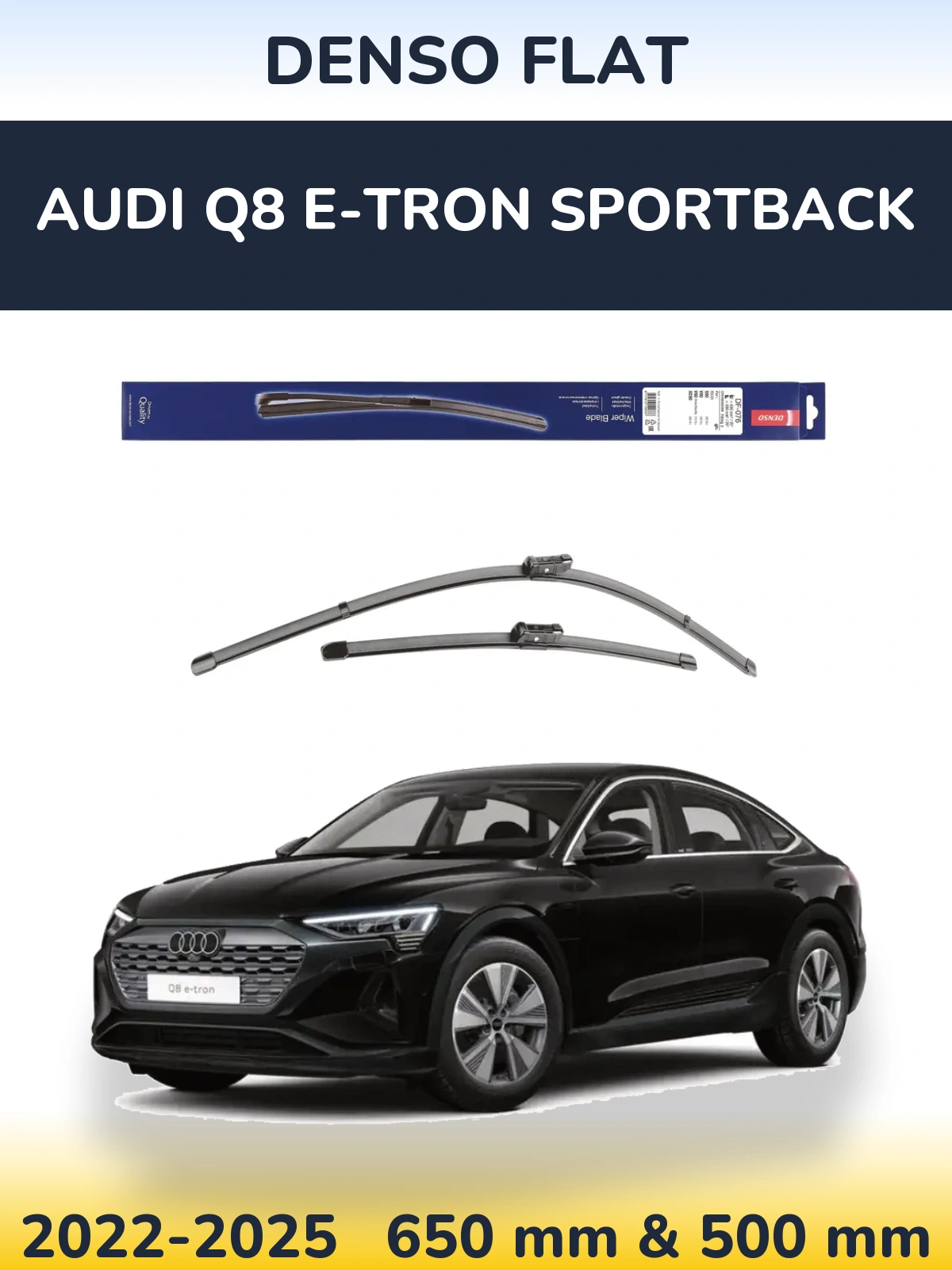 Komplet przednich wycieraczek Denso Flat 630 & 500 mm do Audi Q8 e-tron Sportback 2022-2025