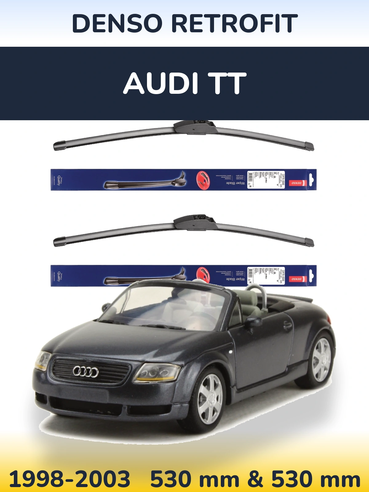 Комплект передних дворников Denso Retrofit 530 & 530 мм для Audi TT 1998-2003