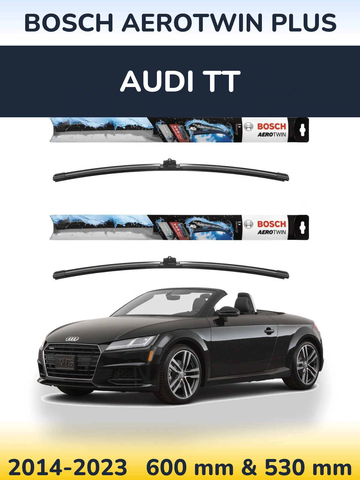Komplet przednich wycieraczek BOSCH AeroTwin Plus 600 & 530 mm do Audi TT 2014-2023