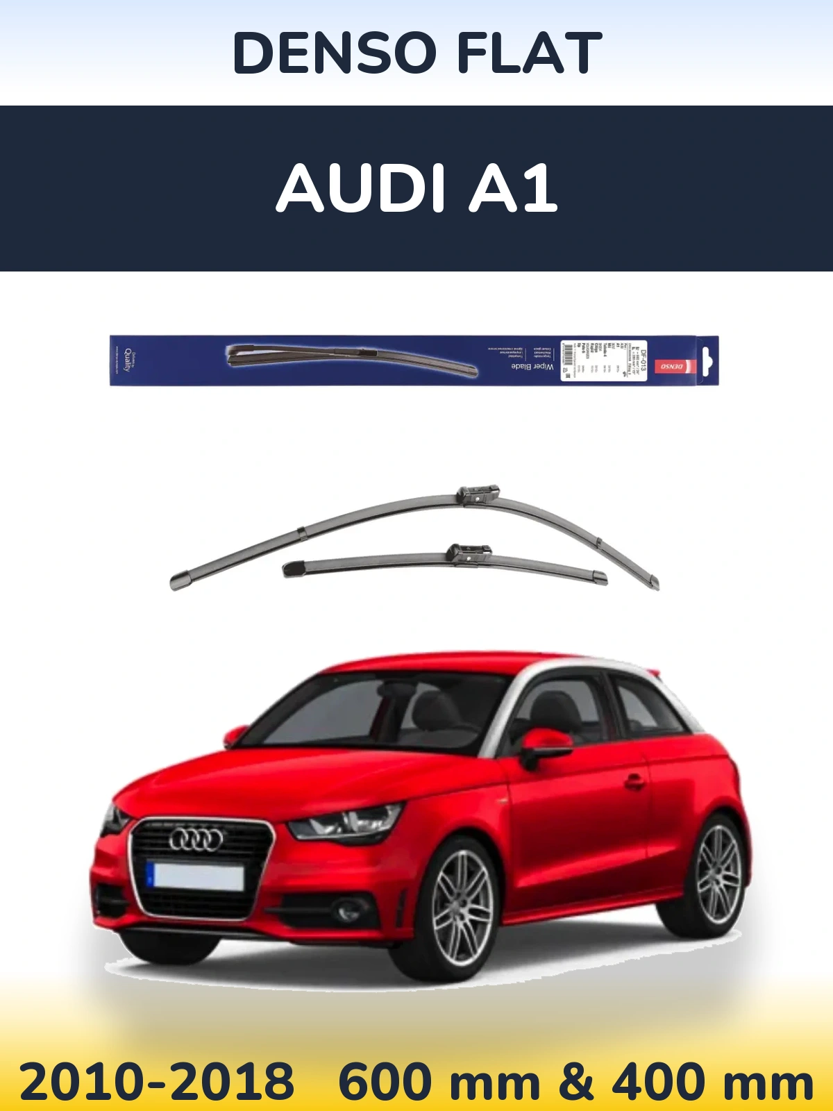 Комплект передніх щіток Denso Flat 600 & 380 мм для Audi A1 2010-2018