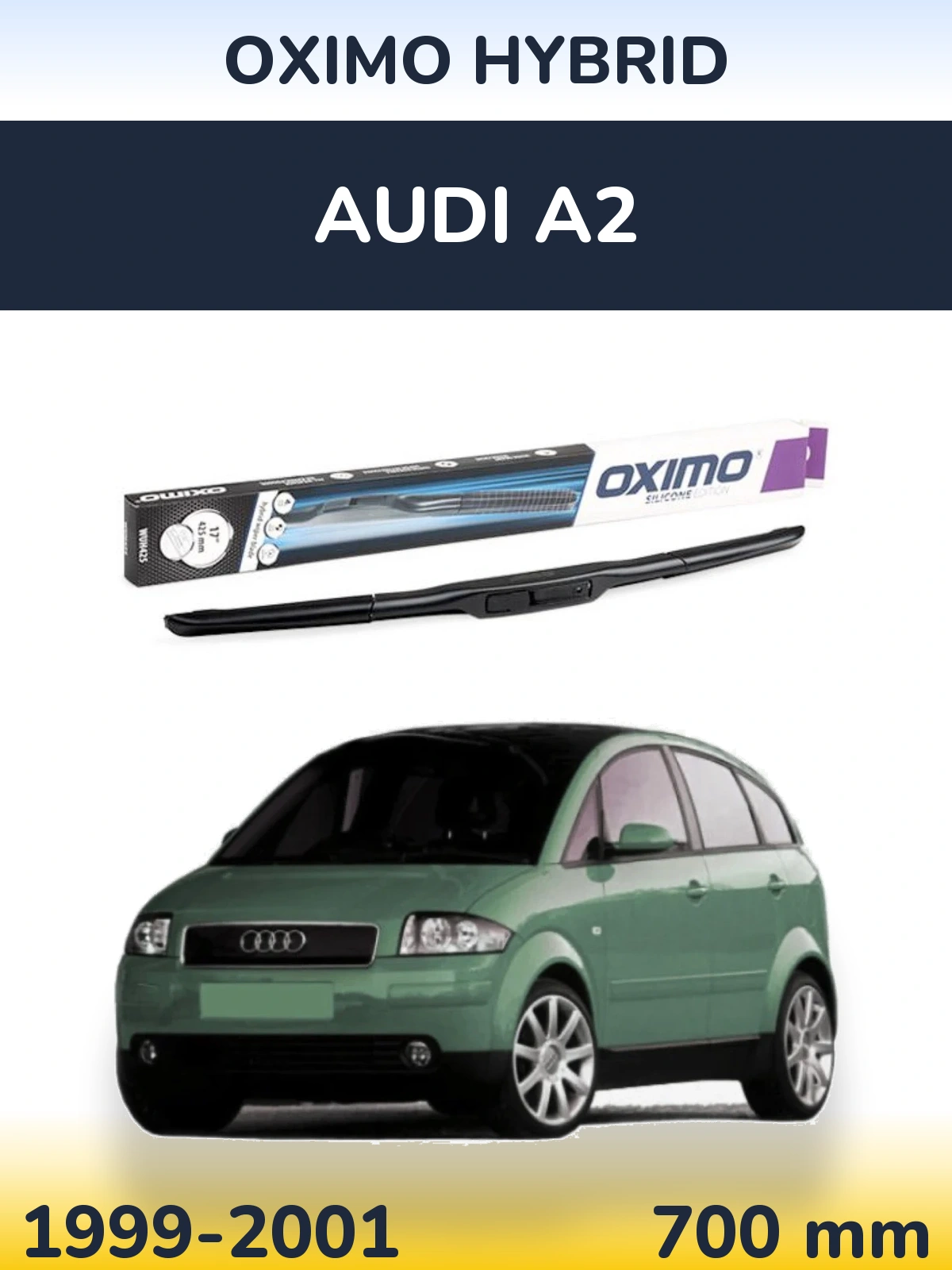 Передний дворник Oximo Hybrid 700 мм для Audi A2 1999-2001
