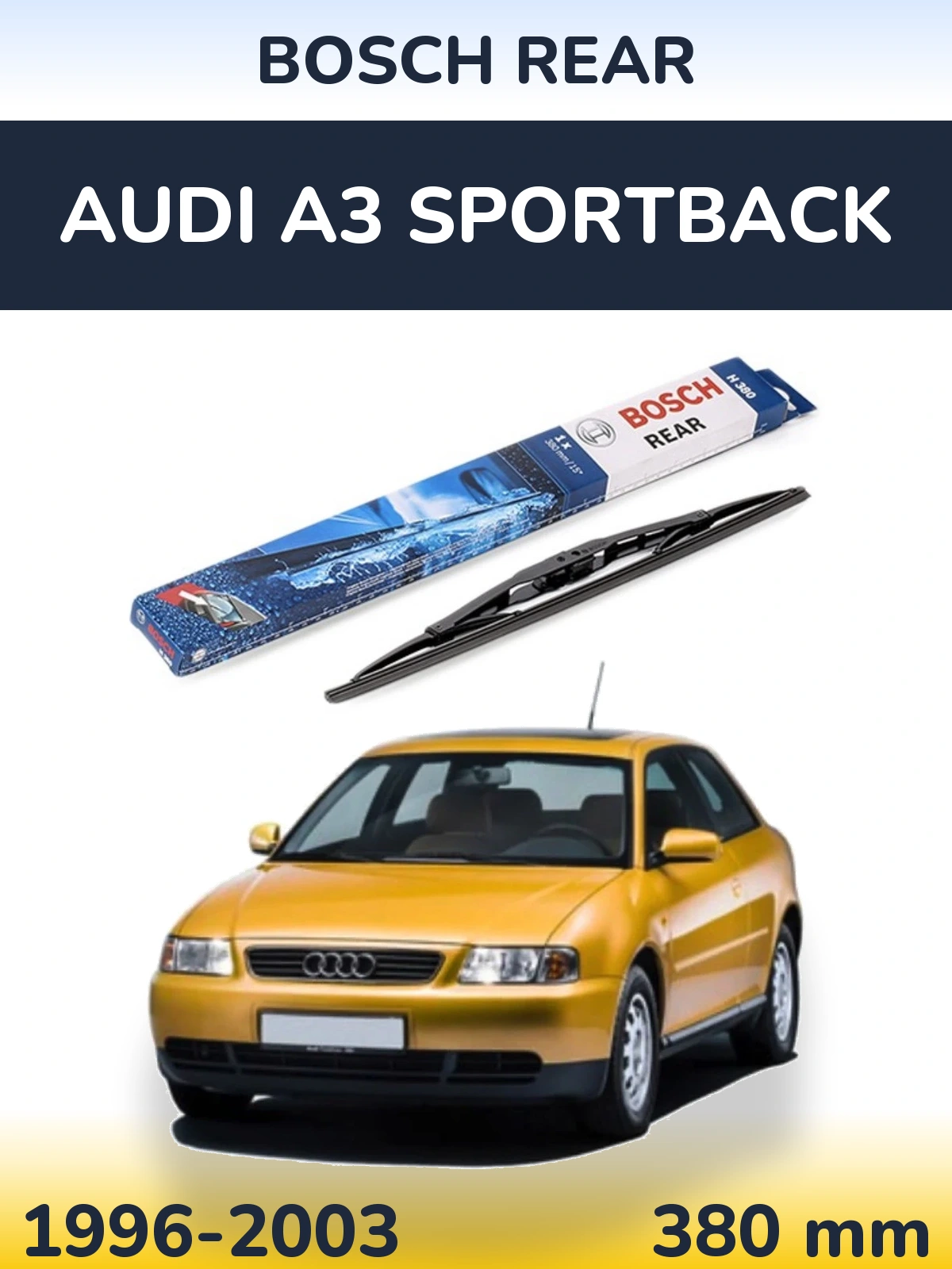 Задний дворник BOSCH Rear 380 мм для Audi A3 Sportback 1996-2003
