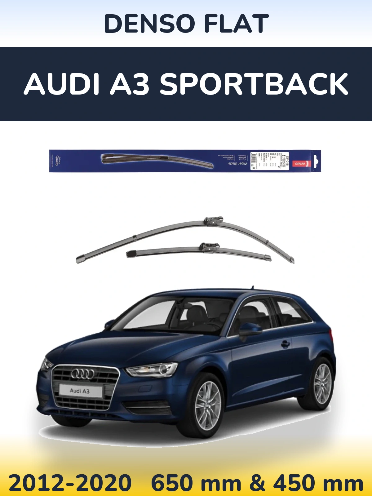 Комплект передних дворников Denso Flat 650 & 450 мм для Audi A3 Sportback 2012-2020