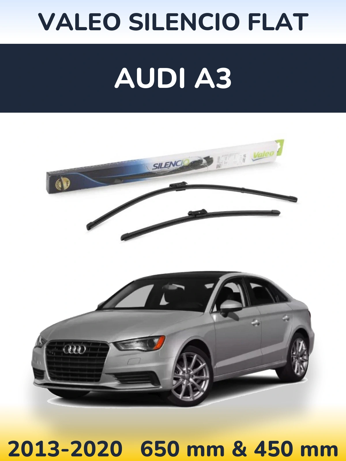 Комплект передних дворников Valeo Silencio Flat 650 & 450 мм для Audi A3 2013-2020