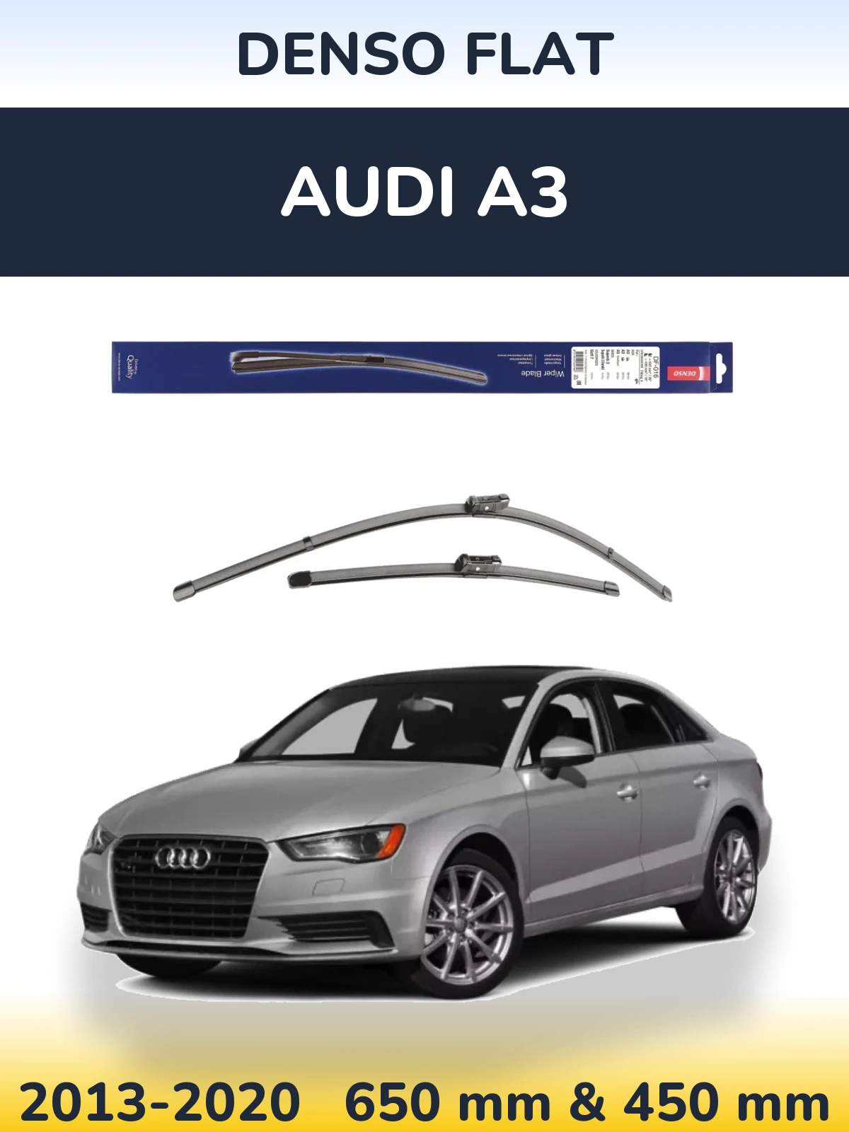 Комплект передних дворников Denso Flat 650 & 450 мм для Audi A3 2013-2020