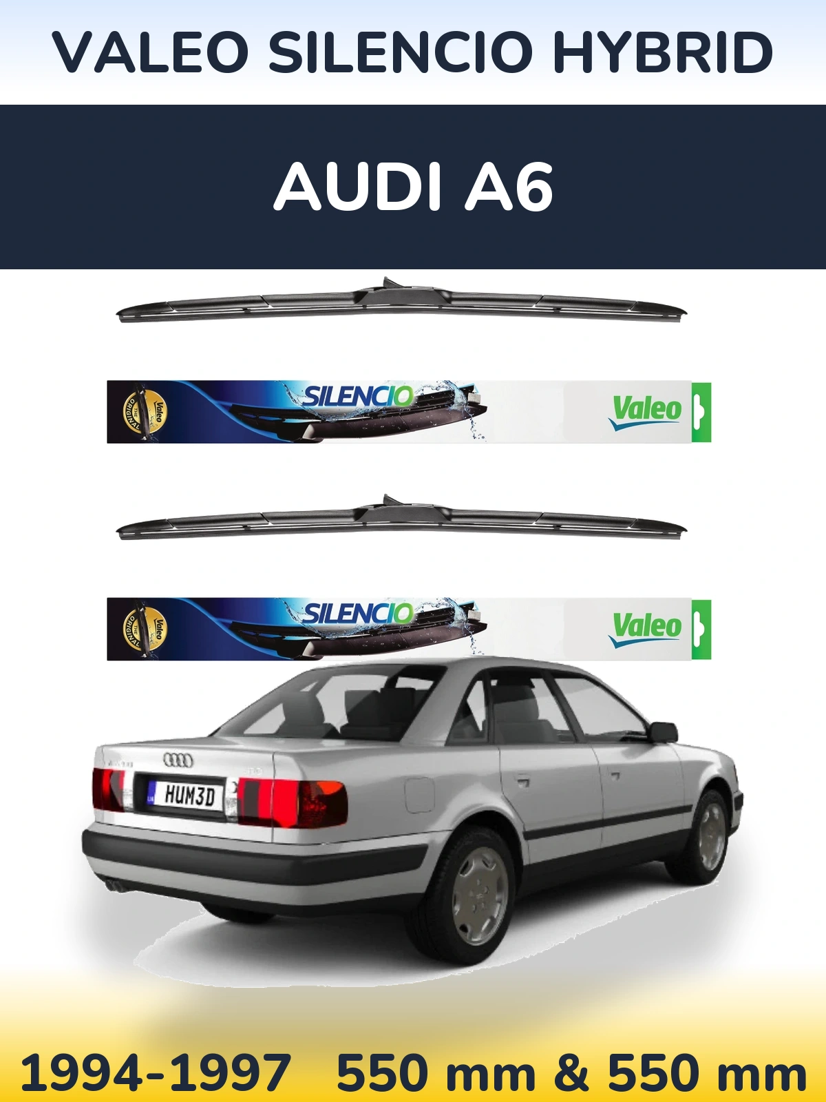 Комплект передних дворников Valeo Silencio Hybrid 550 & 550 мм для Audi A6 1994-1997