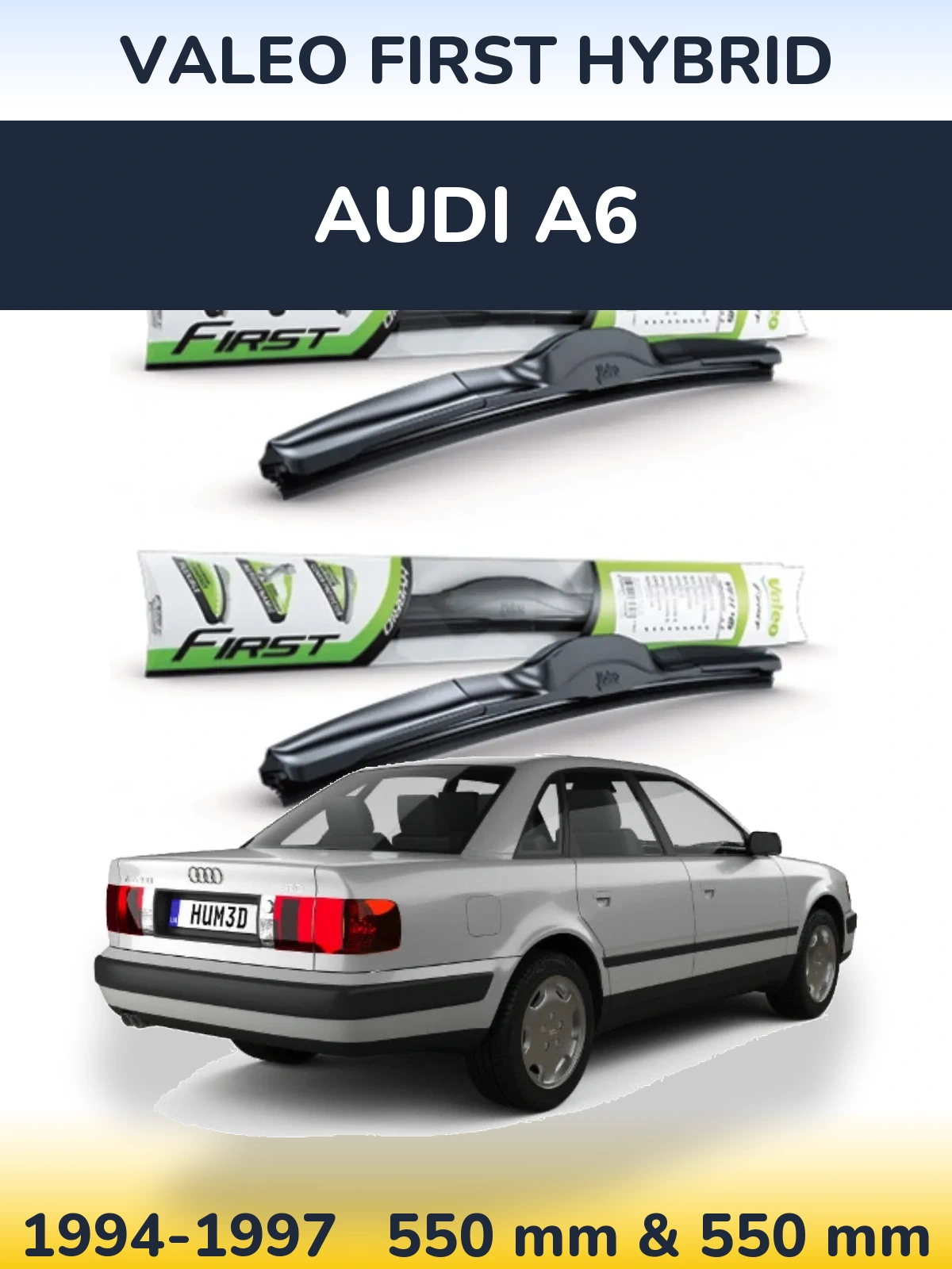 Komplet przednich wycieraczek Valeo First Hybrid 550 & 550 mm do Audi A6 1994-1997