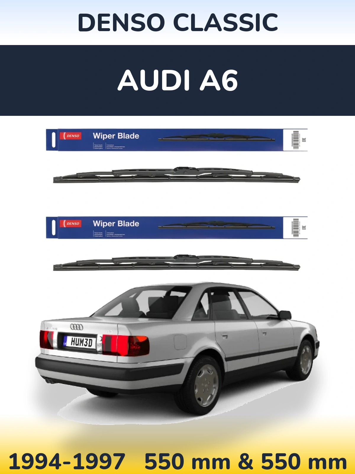 Комплект передних дворников Denso Classic 550 & 550 мм для Audi A6 1994-1997